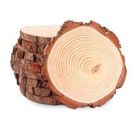 ASelected 8 Discos De Madera De 16-17 Cm Con Corteza, Grosor De 1,5 Cm Para Manualidades, Bodas, Centros De Mesa Y Decoración De Navidad