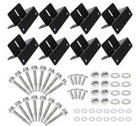 ASelected 8 unidades de soporte de panel solar con tuercas/tornillos, módulo solar Z soporte de aleación de aluminio para autocaravana, barco, caravana, panel solar,Negro