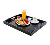 ASelected Bandeja de Servir de bambú con Asas, Bandeja de Cama para Alimentos, Bandeja de Madera, Bandeja de Desayuno, Cena, Almacenamiento Decorativo de Alimentos, Bandeja otomana para Cocina (45 x