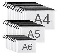 Aselected - Bolsa con cremallera (30 unidades, A4, A5, A6, plástico con cremallera, PVC, malla de almacenamiento para documentos, recetas empresariales, organización