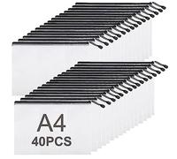 ASelected - Bolsa con cremallera (40 unidades, A4, transparente, bolsa de plástico con cremallera, A4, cremallera con cremallera, PVC, malla de almacenamiento de archivos para almacenamiento de