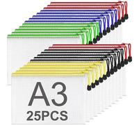 ASelected - Bolsa de documentos A3, bolsa con cremallera de PVC, bolsa con cremallera de plástico, cremallera de almacenamiento de archivos A3 para almacenamiento de documentos de recetas