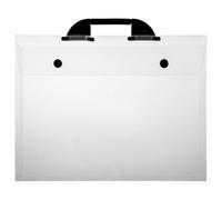 ASelected Carpeta de arte de cristal A3 con asa, clip de álbum A3 portátil, soporte de documentos de plástico, bolsa de almacenamiento de archivos, bolsa de transporte para arte, pintura, mantiene el