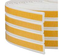 ASelected Cinta adhesiva de espuma EPDM de 12 metros, 4 unidades, para puertas y ventanas, cinta de goma EPDM para impermeabilización de sonido, tira de sellado de corrientes de aire, color blanco, 9