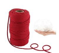 ASelected Cordón de macramé de 5 mm, Cuerda Gruesa de Hilo de macramé de algodón de 328 pies para Colgar en la Pared, Perchas, Manualidades y Artes Hechas a Mano (Rojo)
