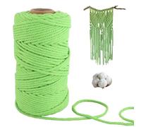ASelected Cordón de macramé de 5 mm, Cuerda Gruesa de Hilo de macramé de algodón de 328 pies para Colgar en la Pared, Perchas, Manualidades y Artes Hechas a Mano (Verde)
