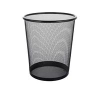 ASelected Cubo de basura de malla metálica para dormitorio, cesta de papel de malla, papelera, dormitorio, baño, oficina, hogar, cocina, suministros de cocina, 23,5 x 26 cm, trompeta redonda negra