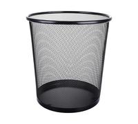 ASelected Cubo de basura de malla metálica para dormitorio, papelera, papelera, dormitorio, baño, oficina, hogar, cocina, 26,5 x 28 cm, color negro, redondo, mediano