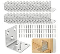 ASelected - Escuadra de montaje reforzada (acero inoxidable, 40 x 40 x 40 x 40 mm, acero inoxidable, soporte de metal para fijación de acero inoxidable para reparación y fijación de muebles