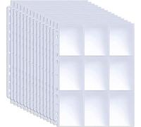 ASelected Juego de 100 Fundas para Tarjetas A4, Fundas Cartas Coleccionables, Protector de Tarjeta con 18 Bolsillos por Página, Hojas A4 para Tarjetas Estándar TCG y Fotos
