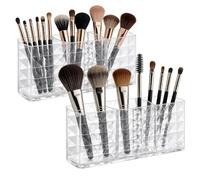 ASelected Juego de 3 organizadores de cosméticos, organizador de maquillaje con 3 compartimentos, almacenamiento de maquillaje de cristal acrílico, organizador de maquillaje transparente