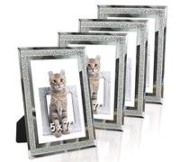 ASelected Juego de 4 marcos de fotos de cristal de 13 x 18 cm