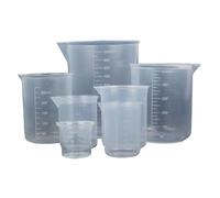 Aselected Juego de 7 jarras medidoras de plástico resistentes al calor, jarras medidoras de plástico, vasos graduados, tazas de mezcla, herramienta de medición de cocción para hornear líquidos