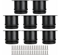 ASelected - Juego de 8 patas ajustables para muebles, color negro, Ø 50 mm, altura 50 mm, patas de sofá de metal de acero inoxidable, patas de mesa baja para muebles de TV, armarios de cama,