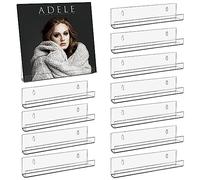 ASelected - Lote de 12 soportes de vinilo de pared acrílico, 17,8 cm, estantes transparentes de acrílico y vinilo, grabación, álbum para discos de vinilo (17,8 x 3,8 x 4,3 cm)
