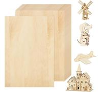 ASelected - Lote de 15 hojas de madera natural A4, 300 × 210 × 3 mm, para manualidades de madera, modelos y pinturas