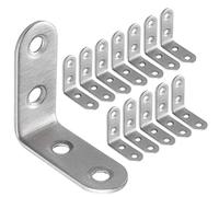ASelected Pack de 50 Escuadras para Estanterías 40x40x16 Mm, Escuadras Metálicas de Acero Inoxidable, Soportes para Madera y Refuerzo de Muebles Interiores
