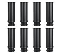 ASelected Pack de 8 Patas para Muebles Regulables 50 x 150 mm, Patas Mueble Acero Negro, Apoyos para Mesas, Pies Mesa y Soportes para Sofás con Ajuste 1-10 Mm, Base con Tornillos