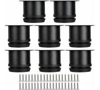 ASelected Pack de 8 Patas para Muebles Regulables 50 x 50 mm, Patas Mueble Acero Negro, Patas para Mesas, Patas Mesa y Patas para Sofás con Ajuste 1-10 Mm, Base con Tornillos