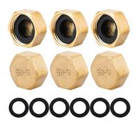 ASelected Paquete de 12 tapones ciegos, tapa de sellado, 3/4 pulgadas, tapa de latón hexagonal G3/4 pulgadas (diámetro 24 mm), tapón ciego para tubería de agua con anillo de sellado para tubería de