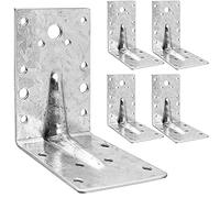 ASelected Paquete de 15 conectores de vigueta de ángulo recto resistentes con cuentas de 90 x 60 x 60 mm, refuerzo de metal galvanizado ancho, soportes de madera para madera