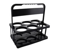 ASelected Portabotellas de Leche Plegable de plástico, Portador de Botellas de Cerveza Reutilizable con 6 Agujeros, portabotellas de Vino con asa, (Negro)