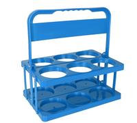 ASelected Portabotellas de Leche Plegable de plástico, Portador de Botellas de Cerveza Reutilizable de 6 Agujeros, portabotellas de Vino con asa, Blue, 33x32x22CM, Cesta de Cerveza Plegable Azul