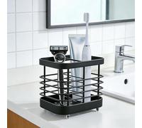 ASelected Soporte para Cepillo de Dientes eléctrico de Acero Inoxidable, 2 Ranuras, Organizador de Cepillo de Dientes Plateado con Agujeros de Drenaje, para Ducha, Accesorios de baño
