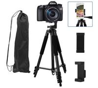 ASelected Trípode de cámara de 140 cm Ligero para cámara de teléfono, trípode extraíble y Soporte Universal para teléfono, Soporte de Aluminio, luz de llenado de teléfono Canon Nikon