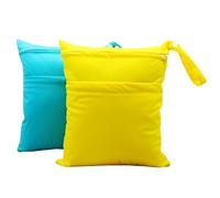 Asenappy 2 bolsas de tela para pañales húmedos y secos, impermeables, reutilizables, con dos bolsillos con cremallera, para viajes, playa, piscina, guardería, artículos de bebé, yoga, gimnasio, para