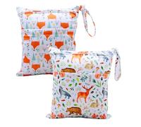 Asenappy 2 bolsas de tela para pañales húmedos y secos, impermeables, reutilizables, con dos bolsillos con cremallera, para viajes, playa, piscina, guardería, artículos de bebé, yoga, gimnasio, para