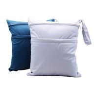 Asenappy 2 bolsas de tela para pañales húmedos y secos, impermeables, reutilizables, con dos bolsillos con cremallera, para viajes, playa, piscina, guardería, artículos de bebé, yoga, gimnasio, para