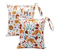 Asenappy 2 bolsas de tela para pañales húmedos y secos, impermeables, reutilizables, con dos bolsillos con cremallera, para viajes, playa, piscina, guardería, artículos de bebé, yoga, gimnasio, para