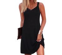 Aseniza Camisón Mujer Algodón Camisones Sexy de Tirantes Antideslizantes Cuello en V Ropa de Dormir Suave y Elástico