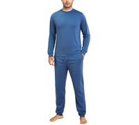 Aseniza Pijama Hombre Largo Sleepwear Loungewear Dos piezas | Conjunto nocturno masculino útil en tardes calmadas y mañanas frescas camiseta de manga larga pantalón completo cuello cómodo