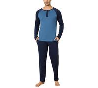 Aseniza Pijamas Hombre Invierno de Manga Larga de Algodón Pantalon Pijama Hombre Conjunto de Pijama de Hombre 2 Pieza(467-Azul,XXL