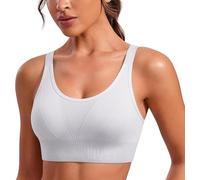 Aseniza Sujetador Deportivo Mujer Sujetador Inalámbrico con Almohadillas Extraíbles para Yoga, Fitness, Corriendo Blanko-XL
