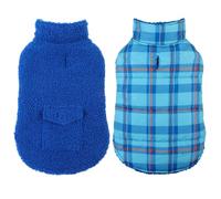 ASENKU Abrigo de invierno para perro, chaqueta de forro polar para perros, chaleco reversible a cuadros, impermeable, resistente al viento, ropa para clima frío, para perros pequeños, medianos y