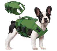 ASENKU Chaleco Salvavidas para Perros con Asa de Rescate, Cinturón Reflectante y Anilla D - Arnés Flotante con Panel Ventilado de Malla en el Vientre para Natación, Paseo en Barco, Seguridad en Agua