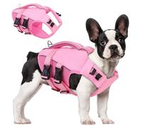 ASENKU Chaleco Salvavidas para Perros con Asa de Rescate, Cinturón Reflectante y Anilla D - Arnés Flotante con Panel Ventilado de Malla en el Vientre para Natación, Paseo en Barco, Seguridad en Agua