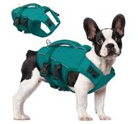 ASENKU Chaleco Salvavidas para Perros con Asa de Rescate, Cinturón Reflectante y Anilla D - Arnés Flotante con Panel Ventilado de Malla en el Vientre para Natación, Paseo en Barco, Seguridad en Agua