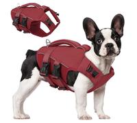 ASENKU Chaleco Salvavidas para Perros con Asa de Rescate, Cinturón Reflectante y Anilla D - Arnés Flotante con Panel Ventilado de Malla en el Vientre para Natación, Paseo en Barco, Seguridad en Agua