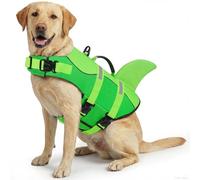 ASENKU Salvavidas para Perros L,Chaleco Salvavidas Perro Grande Tiburon con Asa - Chaleco de Flotación para Mascotas con Bandas Reflectantes, Seguridad en el Agua para Natación, Paseos en Barco