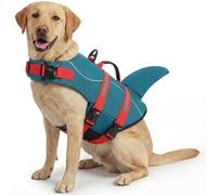 ASENKU Salvavidas para Perros L,Chaleco Salvavidas Perro Grande Tiburon con Asa - Chaleco de Flotación para Mascotas con Bandas Reflectantes, Seguridad en el Agua para Natación, Paseos en Barco