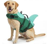 ASENKU Salvavidas para Perros XL,Chaleco Salvavidas Perro Grande Tiburon con Asa - Chaleco de Flotación para Mascotas con Bandas Reflectantes, Seguridad en el Agua para Natación, Paseos en Barco