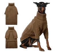 ASENKU Suéter Extragrande para Perro, suéteres para Perros extragrandes, Sudadera para Mascotas, Ropa de Cuello Alto, suéter de Invierno para Doberman, Gran danés (café, 4XL)