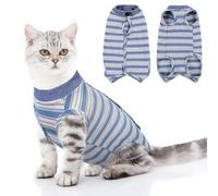 ASENKU Traje de Recuperación Profesional para Gatos,Ropa del Gato, Body Postoperatorio Gato Traje de Recuperación de Cirugía de Gatitos Después de Cirugía Adecuada para Heridas Abdominales, Azul,S