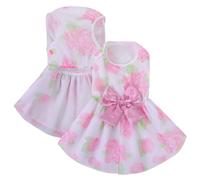 ASENKU Vestido de novia para perro, vestido de princesa de encaje para cachorros, fiesta de cumpleaños, ropa formal para perros pequeños y medianos (XL, rosa)