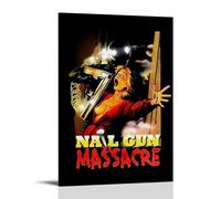 ASENWQWNEQWLL Póster de la masacre de pistola de clavos para decoración de pared, lienzo, arte vintage, decoración estética para sala de estar, dormitorio, 40 x 60 cm, estilo marco