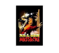 ASENWQWNEQWLL Póster de la masacre de pistola de clavos para decoración de pared, lienzo, arte vintage, decoración estética para sala de estar, dormitorio, 60 x 90 cm, estilo sin marco